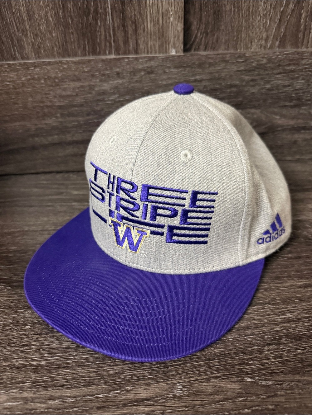 University of Washington three stripe life adidas hat